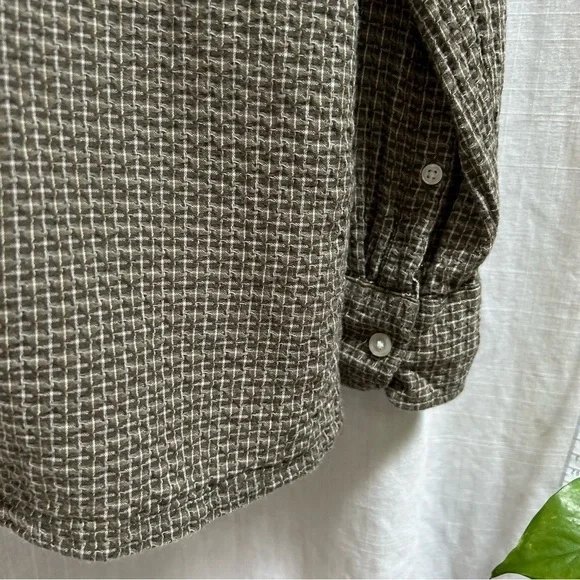 abercrombie long sleeve men's waffle button up olive green size small - Picture 8 of 16
